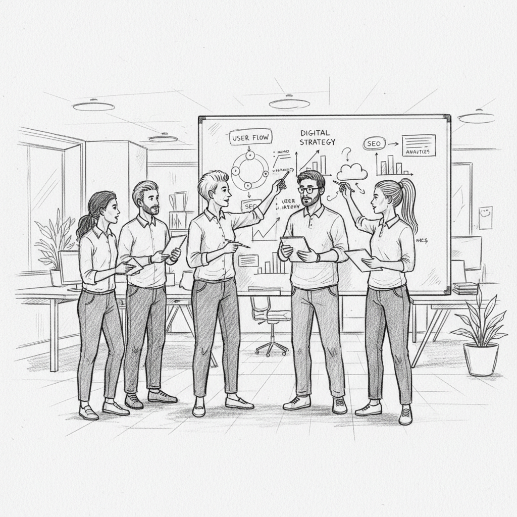 Team dass Digitalstrategie entwickelt